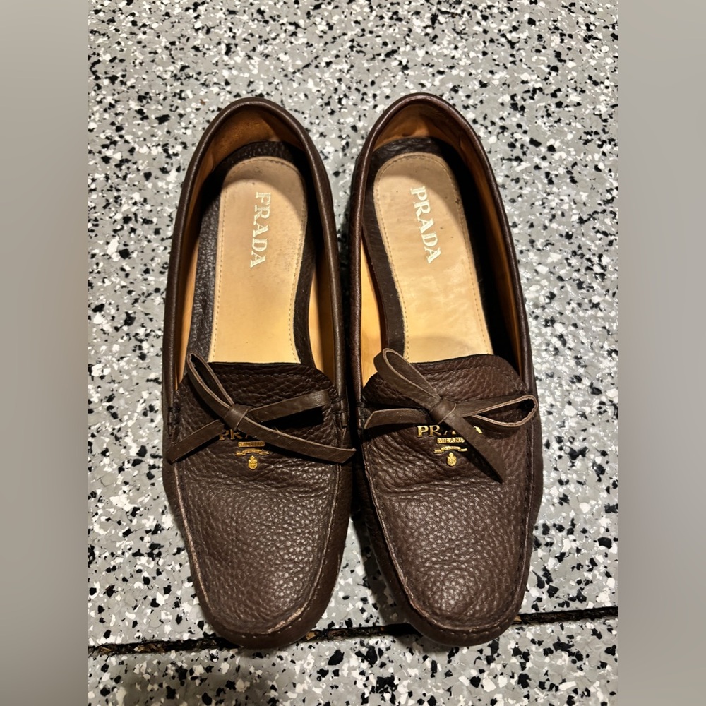 Prada Brown Leather Loafers